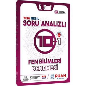 5. Sınıf Fen Bilimleri Soru Analizli 10+1 Deneme-Puan Yayınları