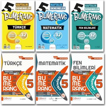 5. Sınıf Türkçe Matematik Fen 6'lı Haftalık Denemeler Etkinlikli Soru Bankası Seti Günay Yayınları