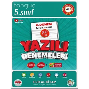 5. Sınıf Yazılı Denemeleri 2. Dönem 1 ve 2. Yazılı - Tonguç Akademi