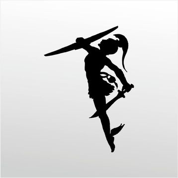50 cm Savaşçı Kadın Folyo Sticker