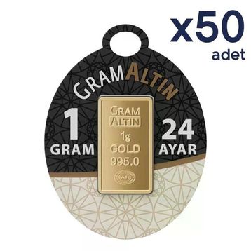 50X1 gr 24 Ayar Külçe Altın