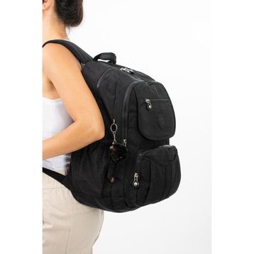 571 Collections 571-2E Ultra Hafif Çok Cepli Su Geçirmez Unisex Siyah Sırt Çantası