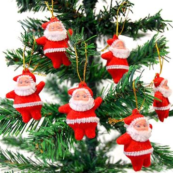 6 Adet Küçük Noel Baba Çam Ağacı Yılbaşı Süsü