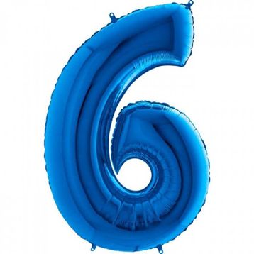 6 Rakam Grabo Mavi 100 cm Folyo Balon