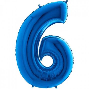 6 Rakam Grabo Mavi 100 cm Folyo Balon