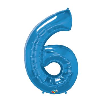 6 Rakam Grabo Mavi 100 cm Folyo Balon