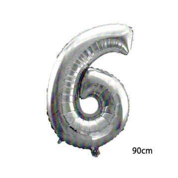 6 Rakamı Gümüş Folyo Balon