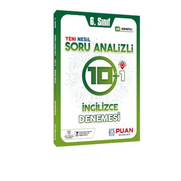 6. Sınıf İngilizce Soru Analizli 10+1 Deneme Puan Yayınları