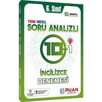6. Sınıf İngilizce Soru Analizli 10+1 Deneme Puan Yayınları