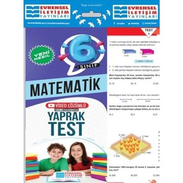 6. Sınıf Matematik Yeni Nesil Video Çözümlü Yaprak Test-Evrensel İletişim