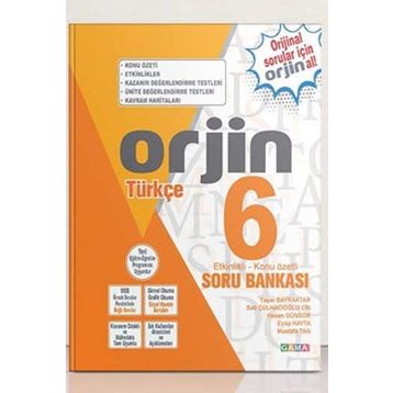 6. Sınıf Orjin Türkçe Konu Özetli Soru Bankası Gama Yayınları