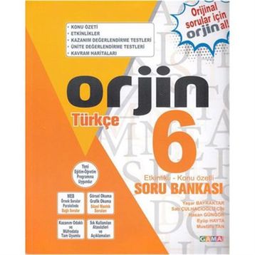 6. Sınıf Orjin Türkçe Konu Özetli Soru Bankası Gama Yayınları