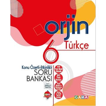 6. Sınıf Orjin Türkçe Konu Özetli Soru Bankası Gama Yayınları
