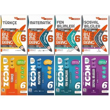 6. Sınıf Türkçe Matematik Fen Sosyal Etkinlikli Soru Bankası ve Zoom Soru Bankası Seti Günay Yayınları