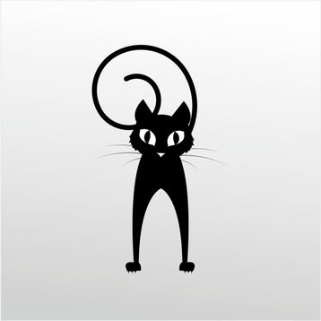 60 cm Folyo Şaşkın Kedi Sticker