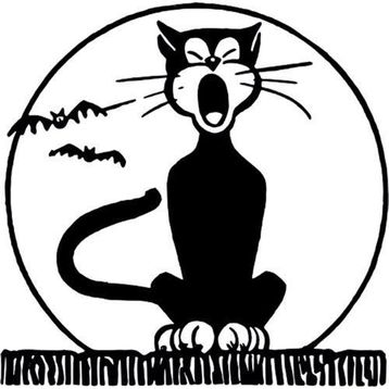 60 cm Siyah Kedi Folyo Sticker