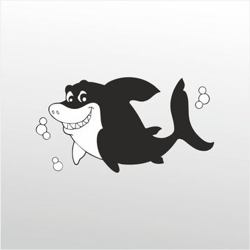 60 cm Tatlı Köpek Balığı Folyo Sticker