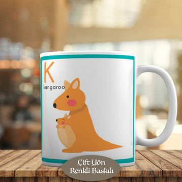 6357 Sevimli Hayvan Kanguru Kangaroo Kupa Bardak