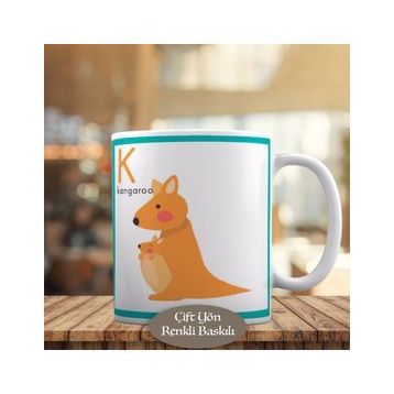 6357 Sevimli Hayvan Kanguru Kangaroo Kupa Bardak