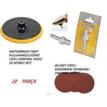 7 Parça Cırt Zımpara Spiral Avuç Taşlama Matkap Cırt Taban