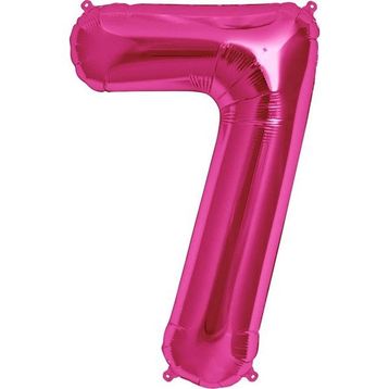 7 Rakamı Pembe 100 cm Folyo Balon