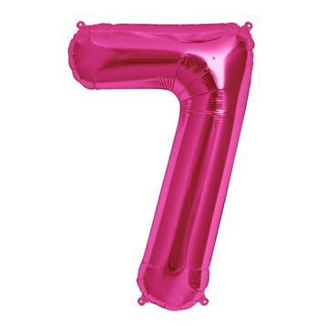 7 Rakamı Pembe 100 cm Folyo Balon