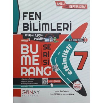 7. Sınıf Fen Bilimleri Etkinlikli Bumerang Serisi Günay Yayınları