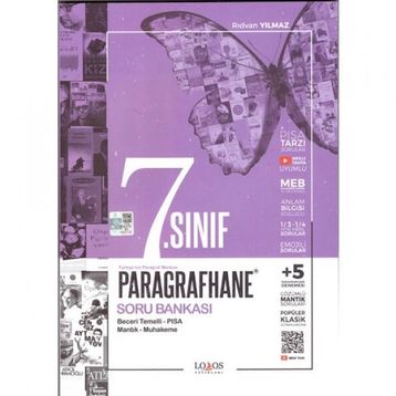 7. Sınıf Paragrafhane Sözel Mantıklı Soru Bankası-Lodos Yayınları