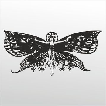70 cm Kelebek Kadın Folyo Sticker
