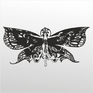 70 cm Kelebek Kadın Folyo Sticker