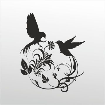 70 cm Kuş Deseni Folyo Sticker