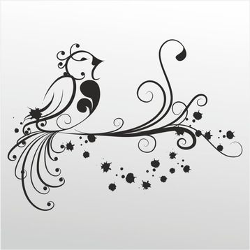 70 cm Kuş Deseni Folyo Sticker