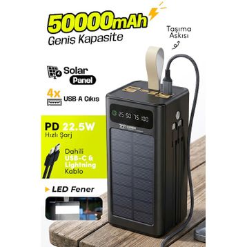 7GO GPW-01 50000 mAh 22.5 W Güneş Enerjili Powerbank