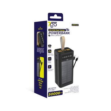 7GO GPW-01 50000 mAh 22.5 W Güneş Enerjili Powerbank