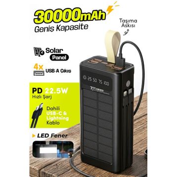 7GO GPW-09 30000 mAh 22.5 W Güneş Enerjili Powerbank