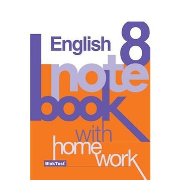 8 English Note Book With Home Work - Blok Test Komisyon