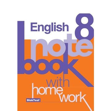 8 English Note Book With Home Work - Blok Test Komisyon