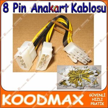 8 Pin Anakart Power Güç Kablosu