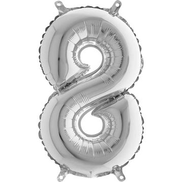 8 Rakam Gümüş 80 cm Folyo Balon