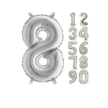 8 Rakam Gümüş 80 cm Folyo Balon