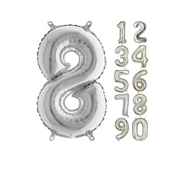8 Rakam Gümüş 80 cm Folyo Balon