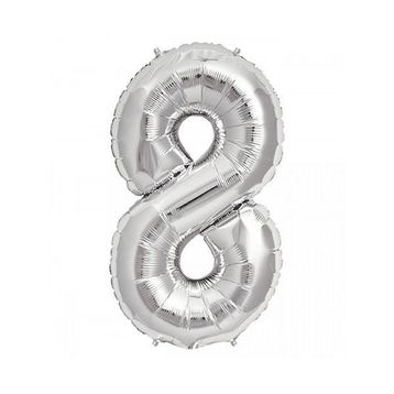 8 Rakam Gümüş Folyo Balon