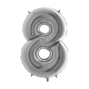 8 Rakam Gümüş Folyo Balon