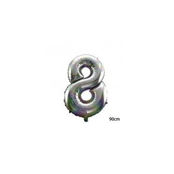 8 Rakamı Gümüş 90 cm Folyo Balon
