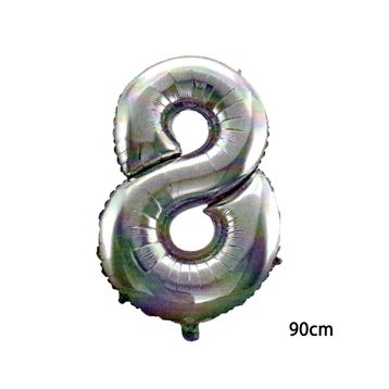8 Rakamı Gümüş 90 cm Folyo Balon