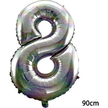 8 Rakamı Gümüş 90 cm Folyo Balon