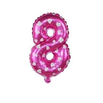 8 Rakamı Pembe 40 cm Folyo Balon