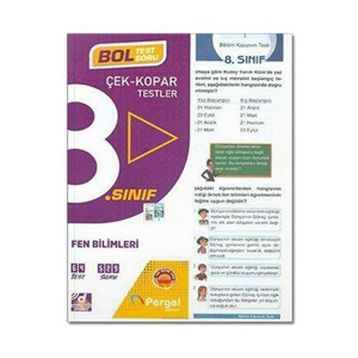 8. Sınıf 2022 Fen Bilimleri Çek Kopar Testler - Pergel Yayınları