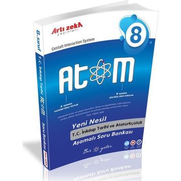 8. Sınıf Atom T.C. İnkılap Tarihi ve Atatürkçülük Aşamalı Soru Bankası Artı Zeka Yayınları