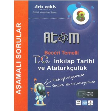 8. Sınıf Atom T.C. İnkılap Tarihi ve Atatürkçülük Aşamalı Soru Bankası Artı Zeka Yayınları